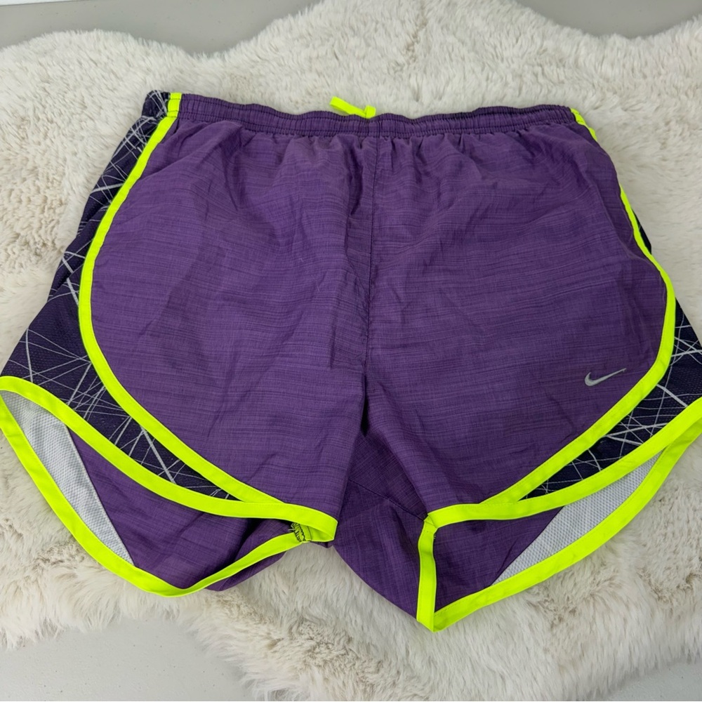 Nike Women's Athletic Shorts in Purple‎ and Neon Yellow
